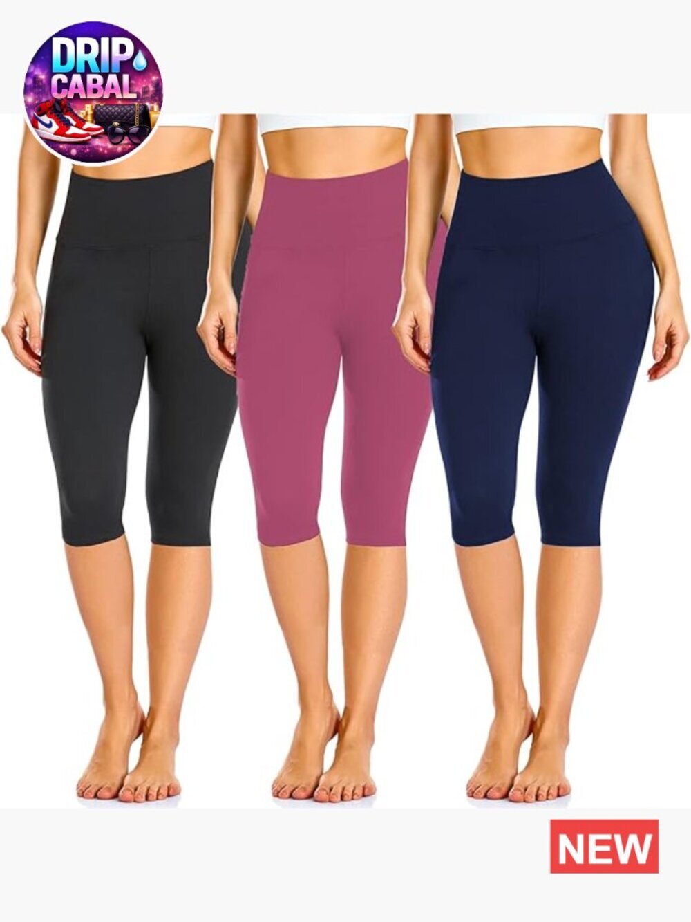3 Pack High Waisted Leggings with Pockets Yoga Pants Workout Athletic